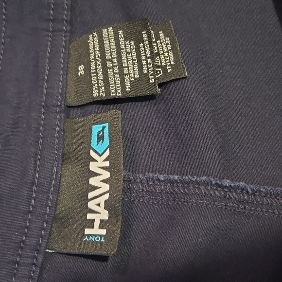 Tony Hawk Stretchy Blue Men's Regular Fit Cotton Spandex Shorts - Size 38 - Picture 3 of 7